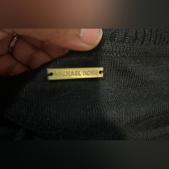 Michael Kors Black Fringe Cowl Neck Sweater Sz - Picture 2 of 4